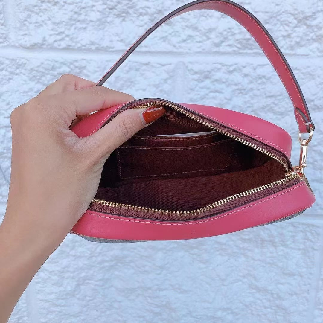 Coach CB851 Jamie Wristlet In Signature Canvas In IM/Brown/Watermelon Coach CB851 Jamie Wristlet In Signature Canvas In IM/Brown/Watermelon